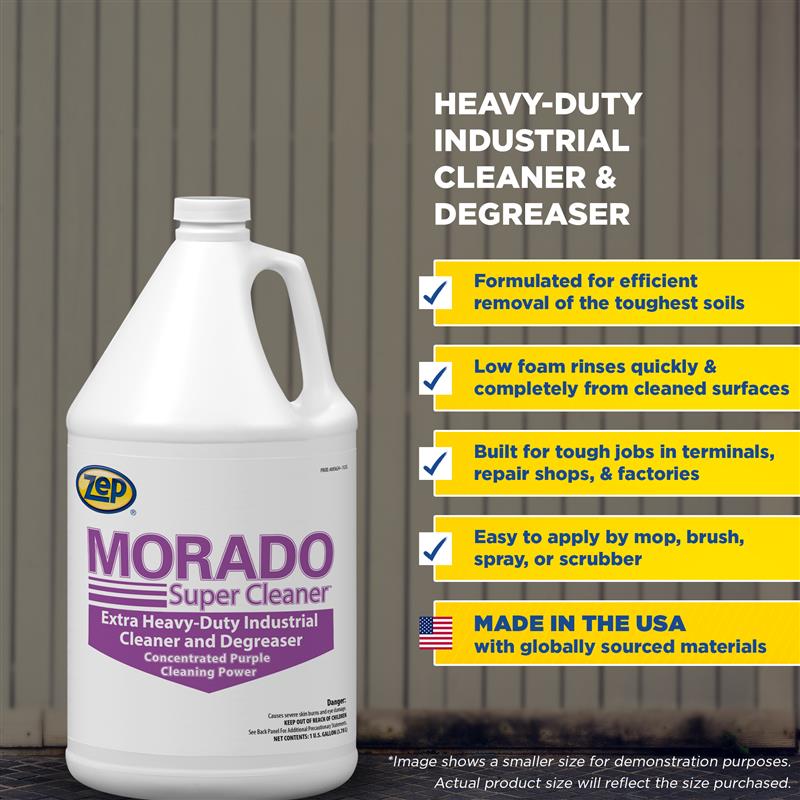 Zep Morado Extra Heavy-Duty Industrial Cleaner and Degreaser – Quickly Removes Grease – 55 Gallon with Zep Model 50 Polypropylene Piston Pump – Bundle