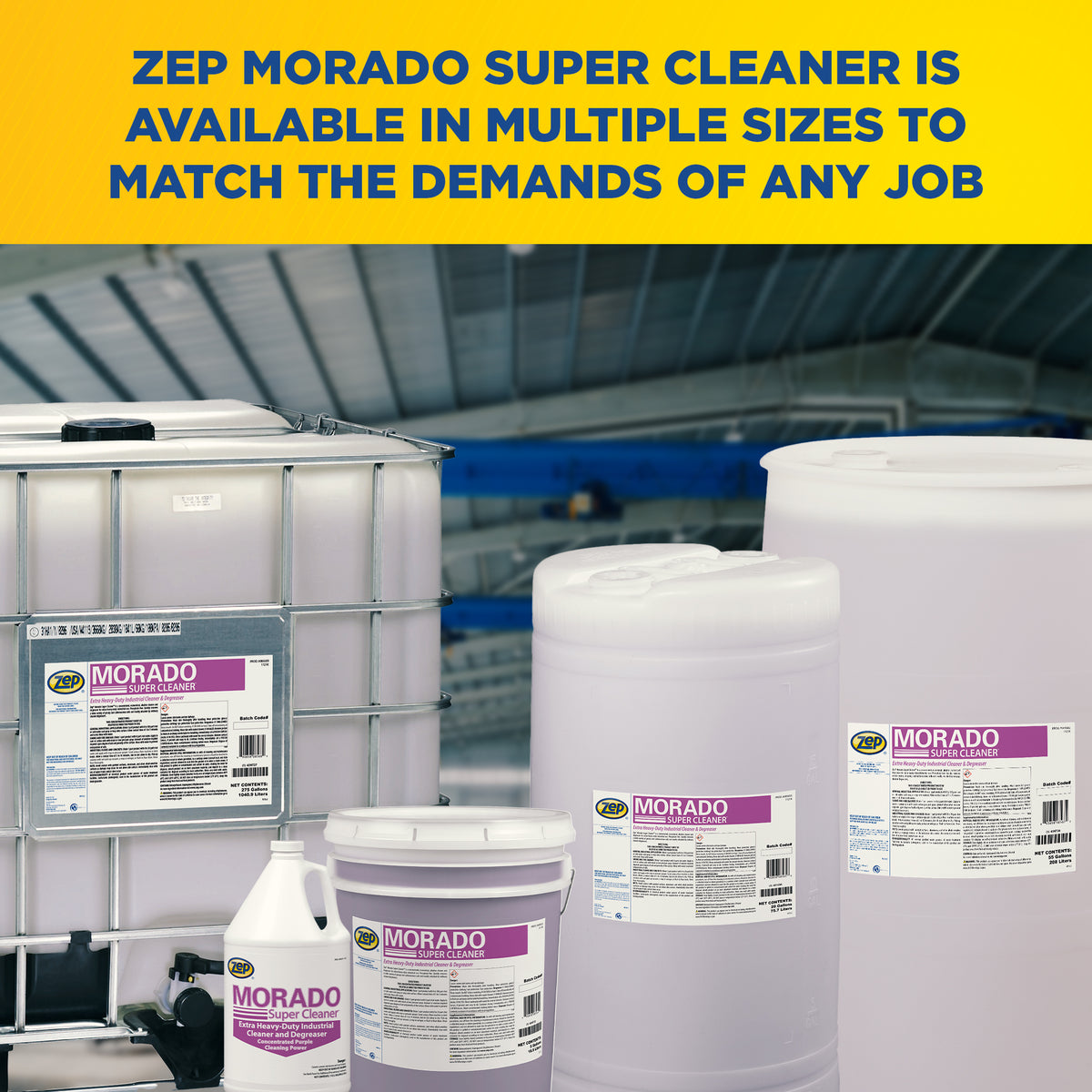Zep Morado Extra Heavy-Duty Industrial Cleaner and Degreaser – Quickly Removes Grease – 275 Gallon