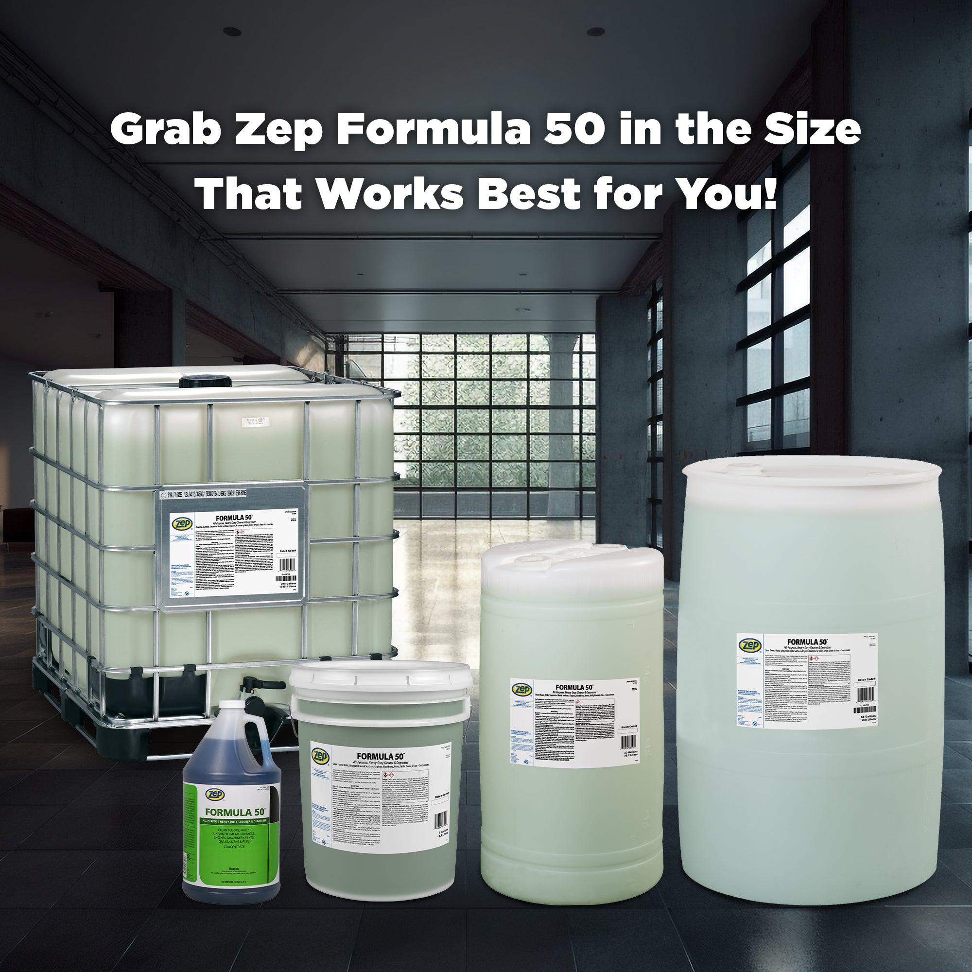 Zep Formula 50 Heavy-Duty Cleaner & Degreaser Concentrate