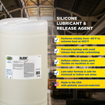 Zep Slide Silicone Lubricant and Release Agent – Reduce Friction – 20 Gallon