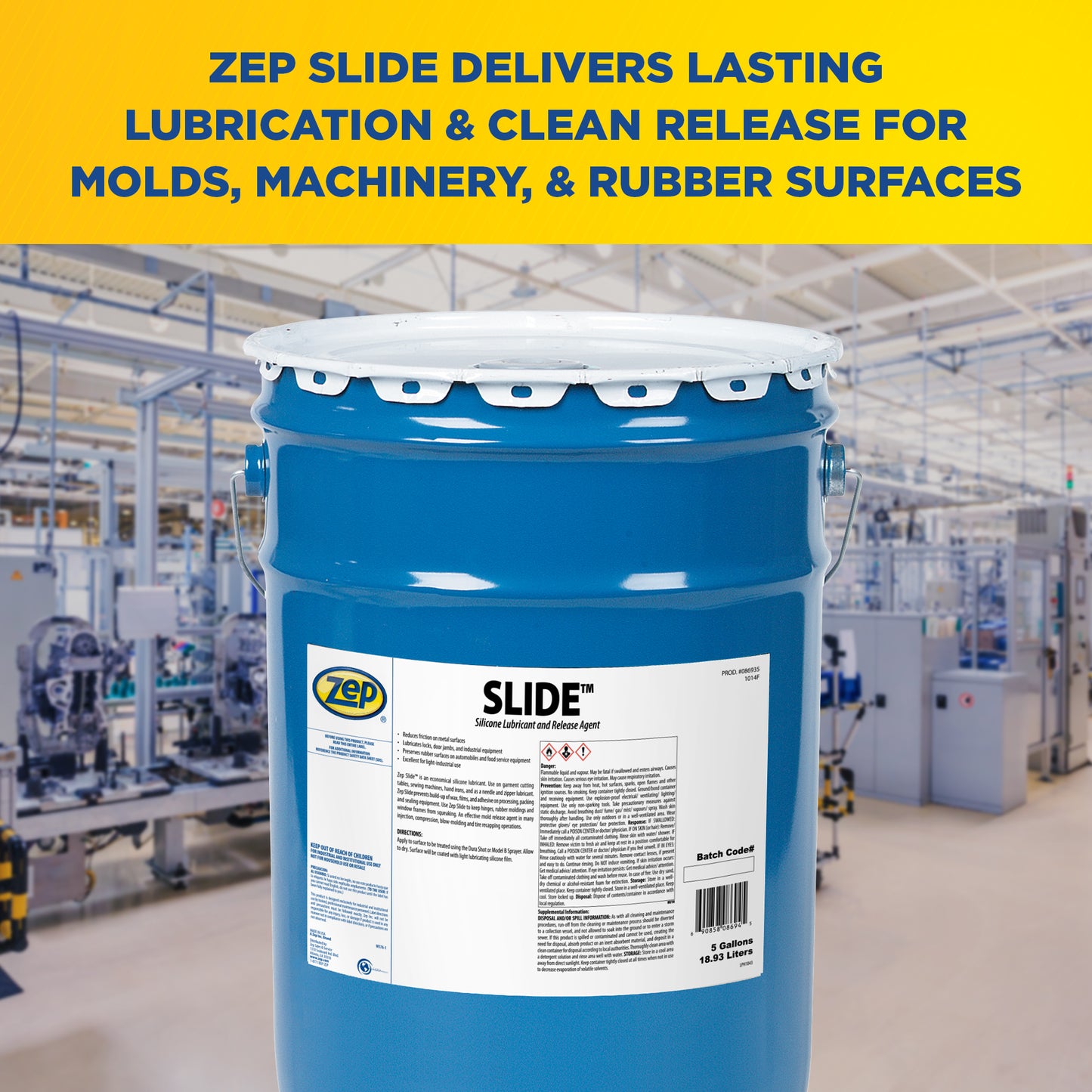 Zep Slide Silicone Lubricant and Release Agent – Reduce Friction – 5 Gallon