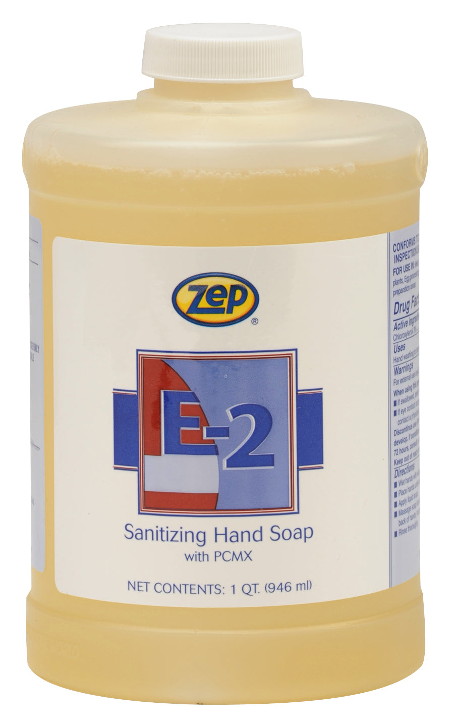 Zep E-2 Hand Soap - Hand Cleaner and Sanitizer for Food Establishments - 1 qt