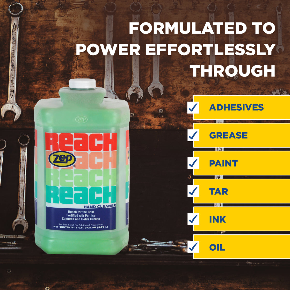 Zep Reach Hand Cleaner – Captures and Holds Grease – 1 Gallon
