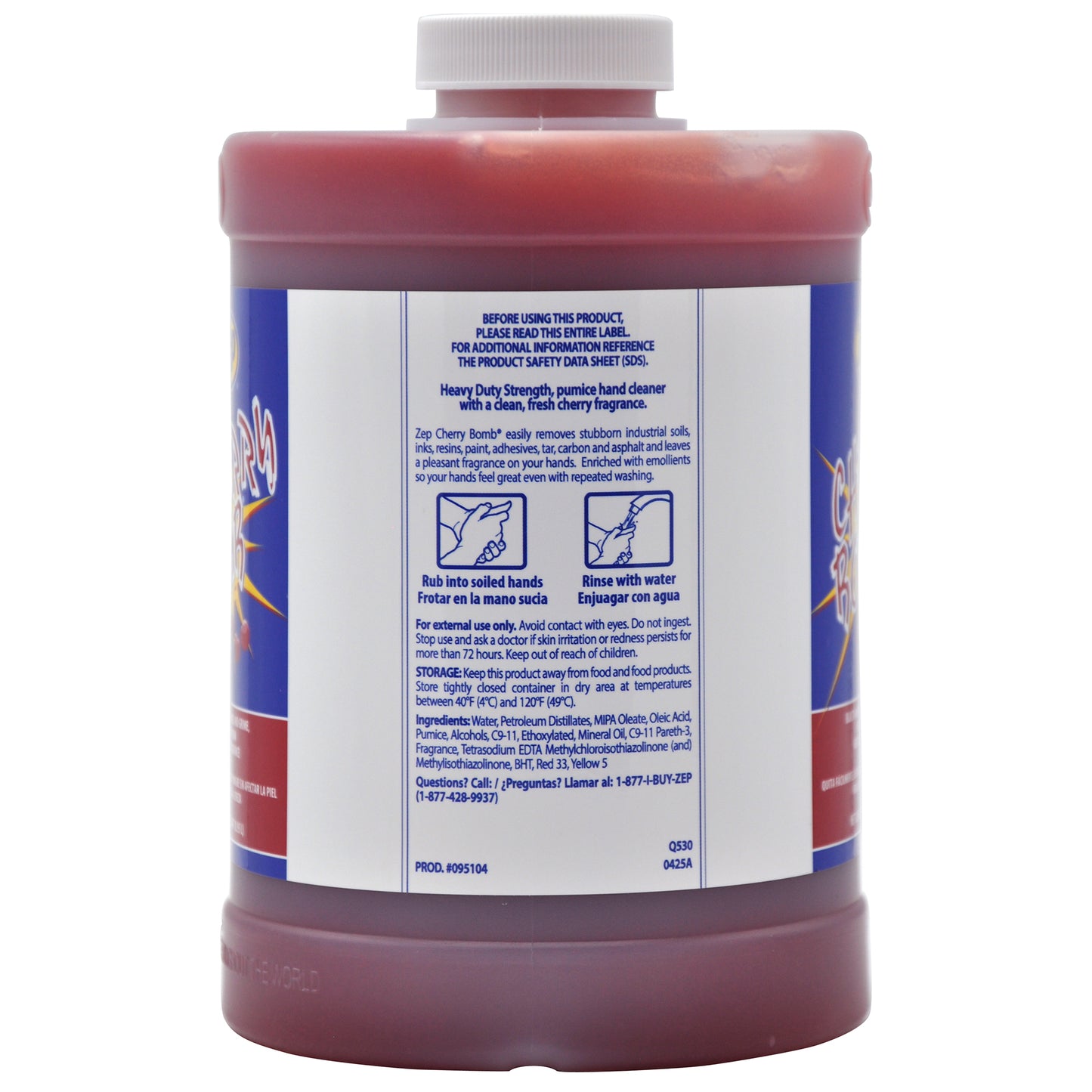 Zep Cherry Bomb Hand Cleaner - Blasts away dirt, grease, and grime - 1 qt