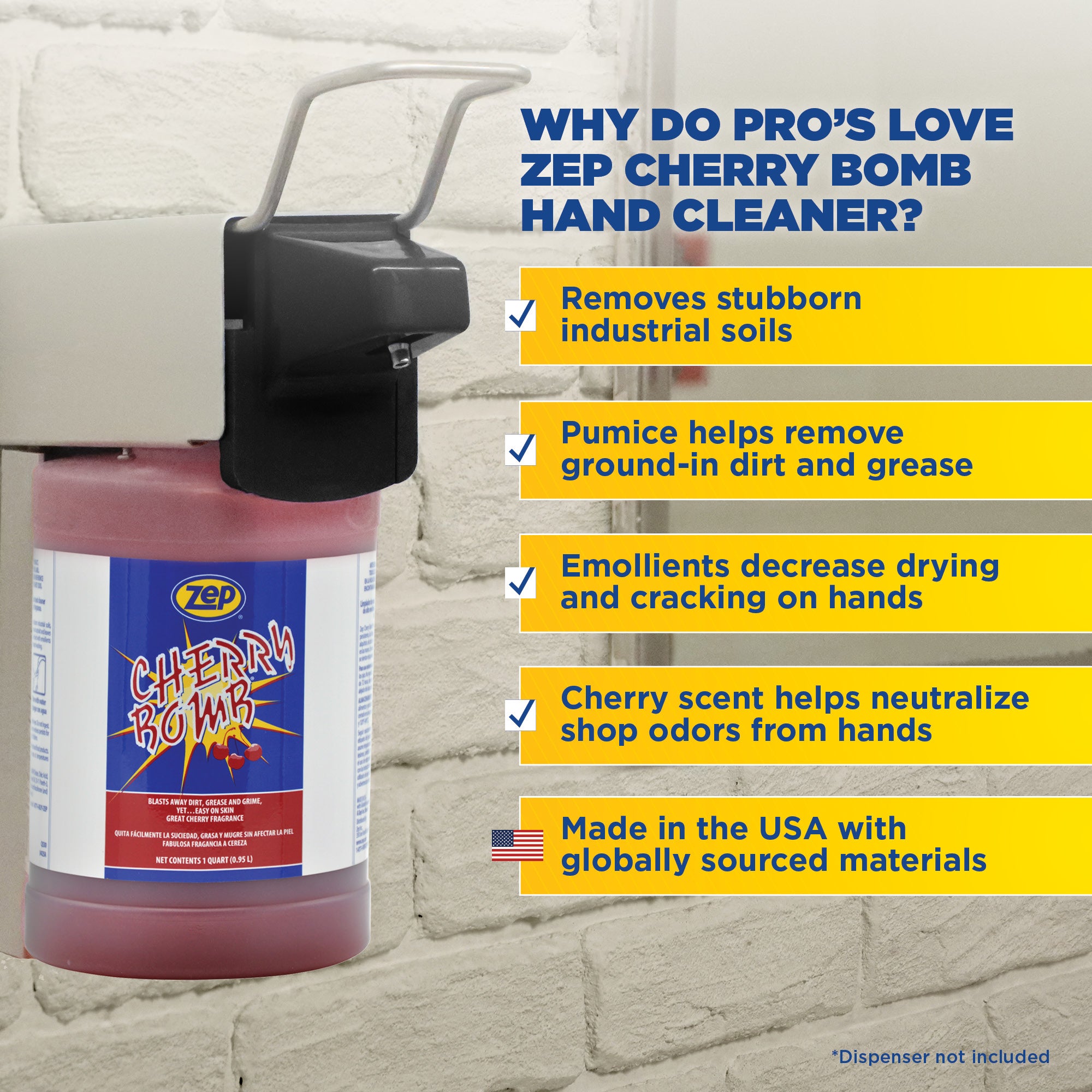 Zep Cherry Bomb Hand Cleaner - Blasts away dirt, grease, and grime