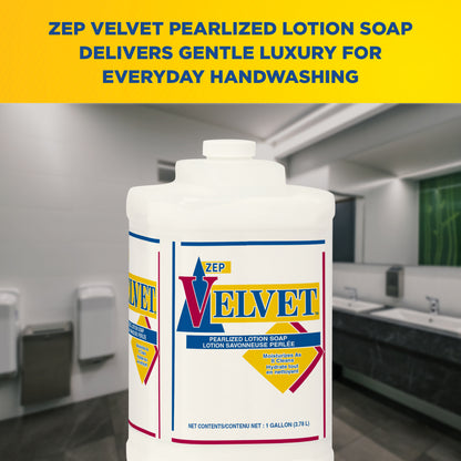 Zep Velvet Pearlized Lotion Soap – Moisturizes as it Cleans – 1 Gallon