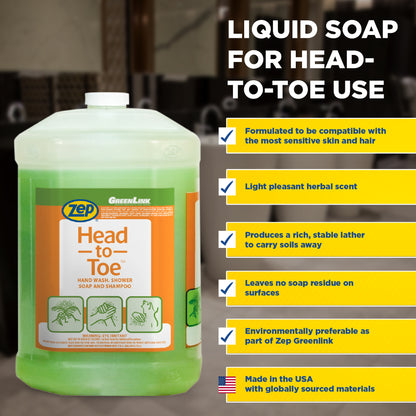 Head-To-Toe Hand Wash, Shower Soap and Shampoo- 1 Gallon