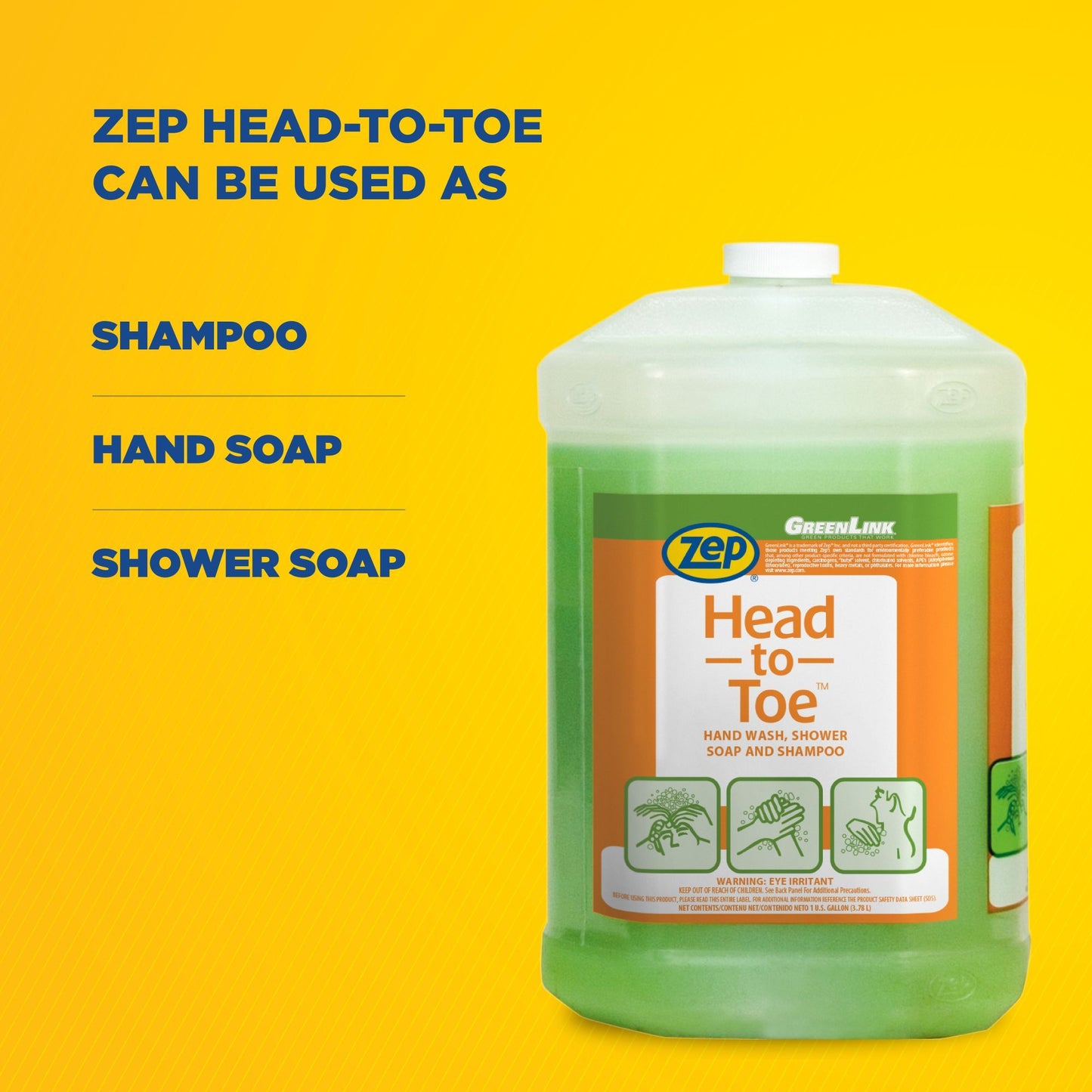 Head-To-Toe Hand Wash, Shower Soap and Shampoo- 1 Gallon