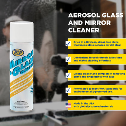 Zep Mirror & Glass Cleaner – Streak-Free Shine – 18 oz.