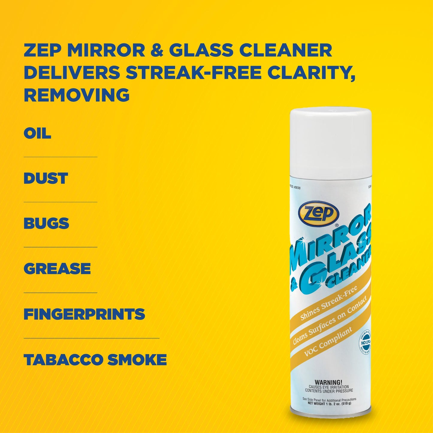 Zep Mirror & Glass Cleaner – Streak-Free Shine – 18 oz.