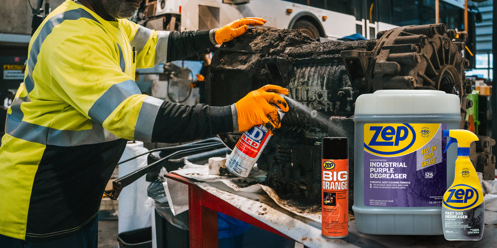 Zep Degreasers are Built for Tough Jobs - Tackle the toughest messes with professional-strength degreasers made for shops, garages, kitchens, and workspaces.