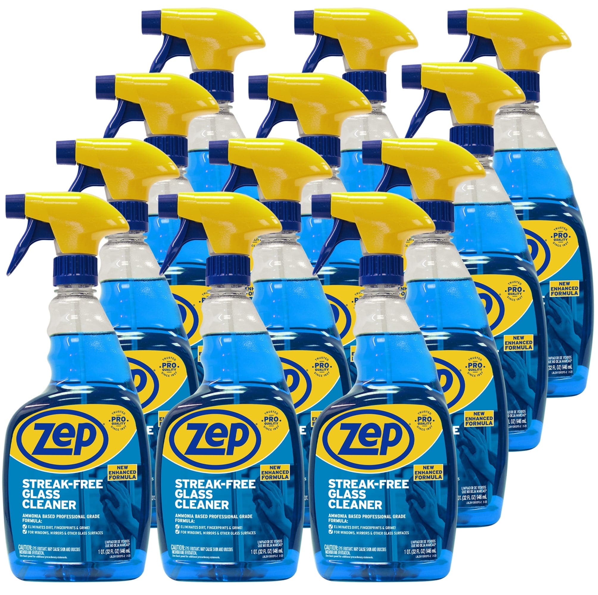 Zep Plus Glass & Mirror Foaming Cleaner - 32 oz. (Case of 12) - R53812 - Keep Your Mirror and Glass Surfaces Clear + Streak-Free While Also