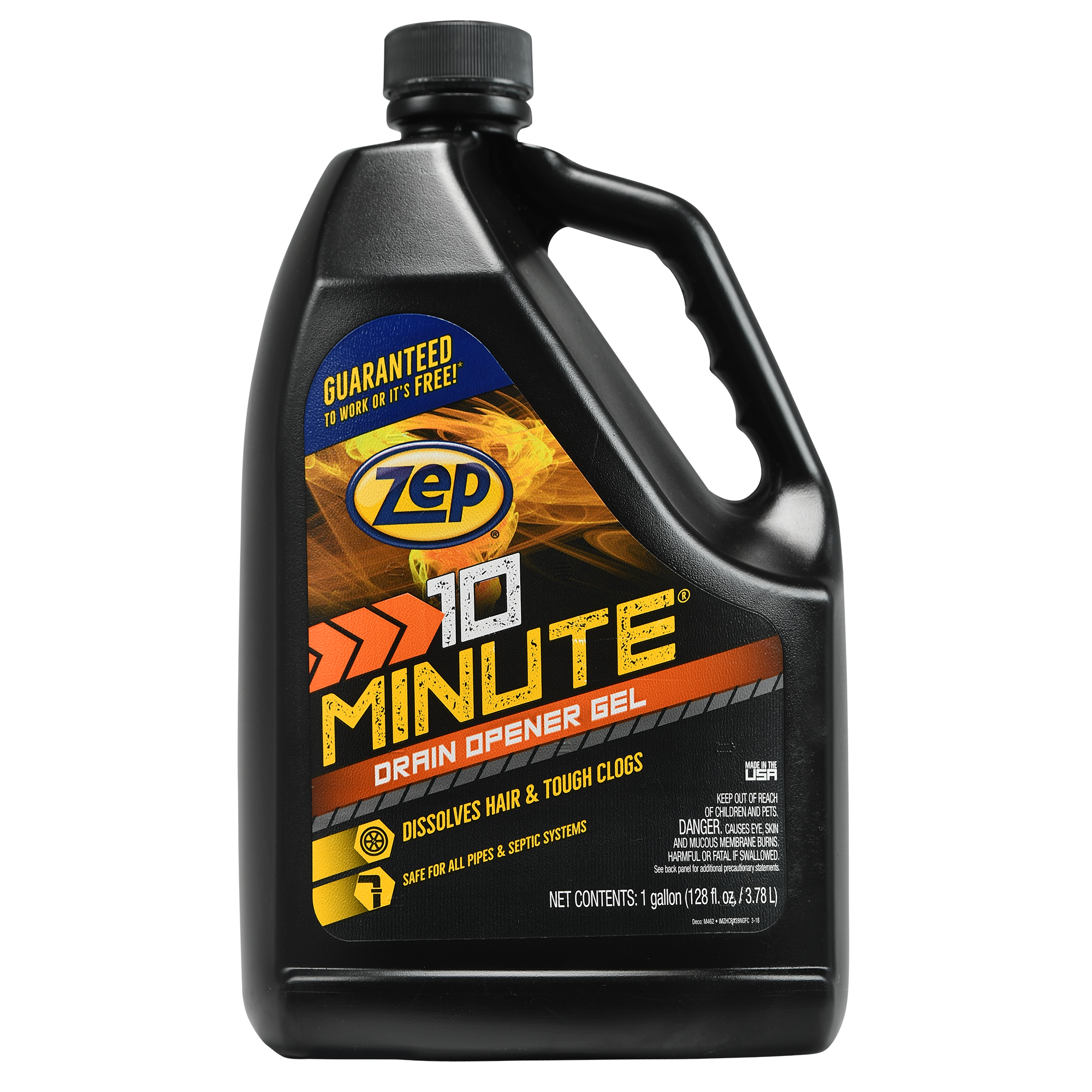 Zep 10 Minute Hair Clog Remover Gel Drain Cleaner - 64 oz jug