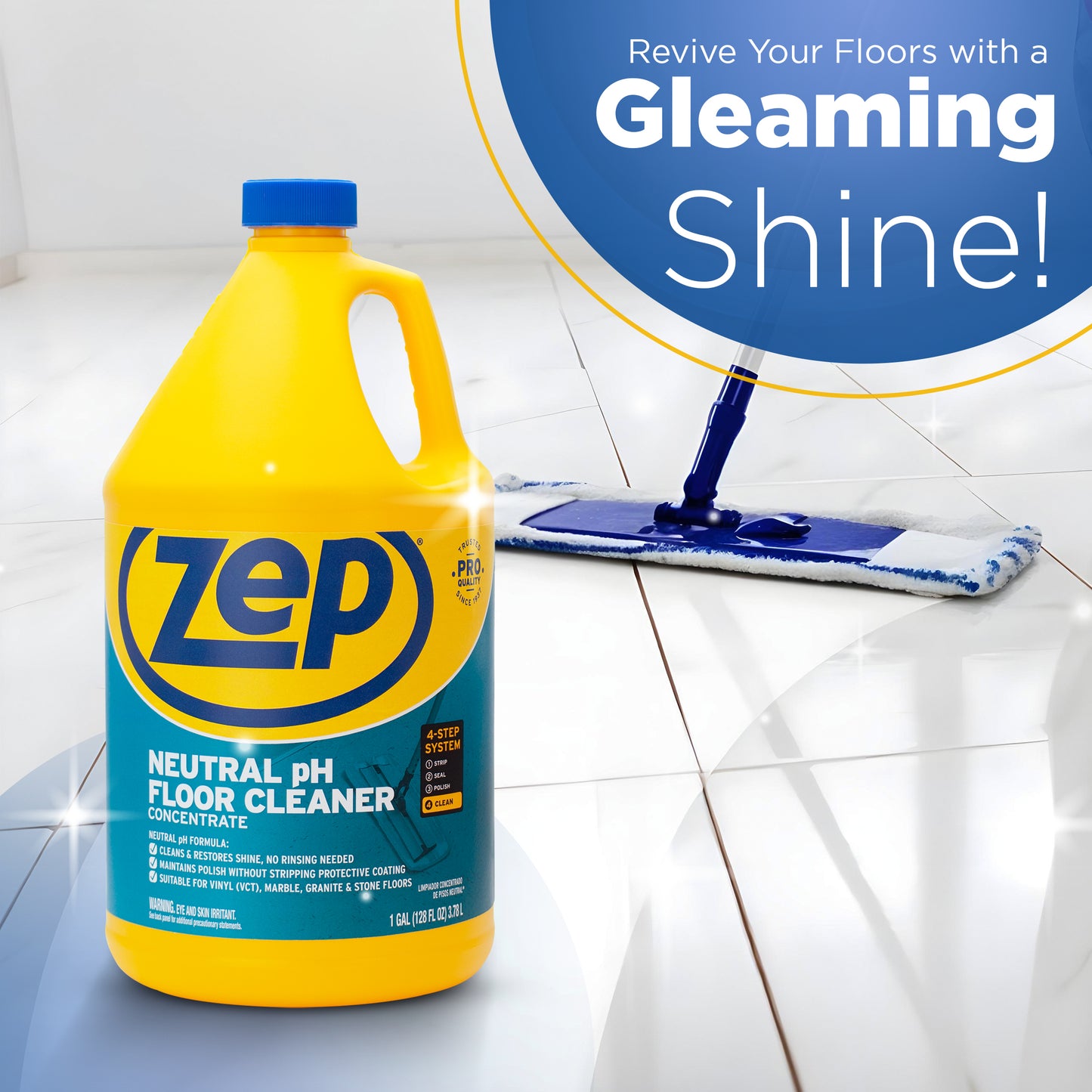 Zep Neutral pH Floor Cleaner Concentrate 1 Gal and Zep Air & Fabric Odor Eliminator 1 Gal