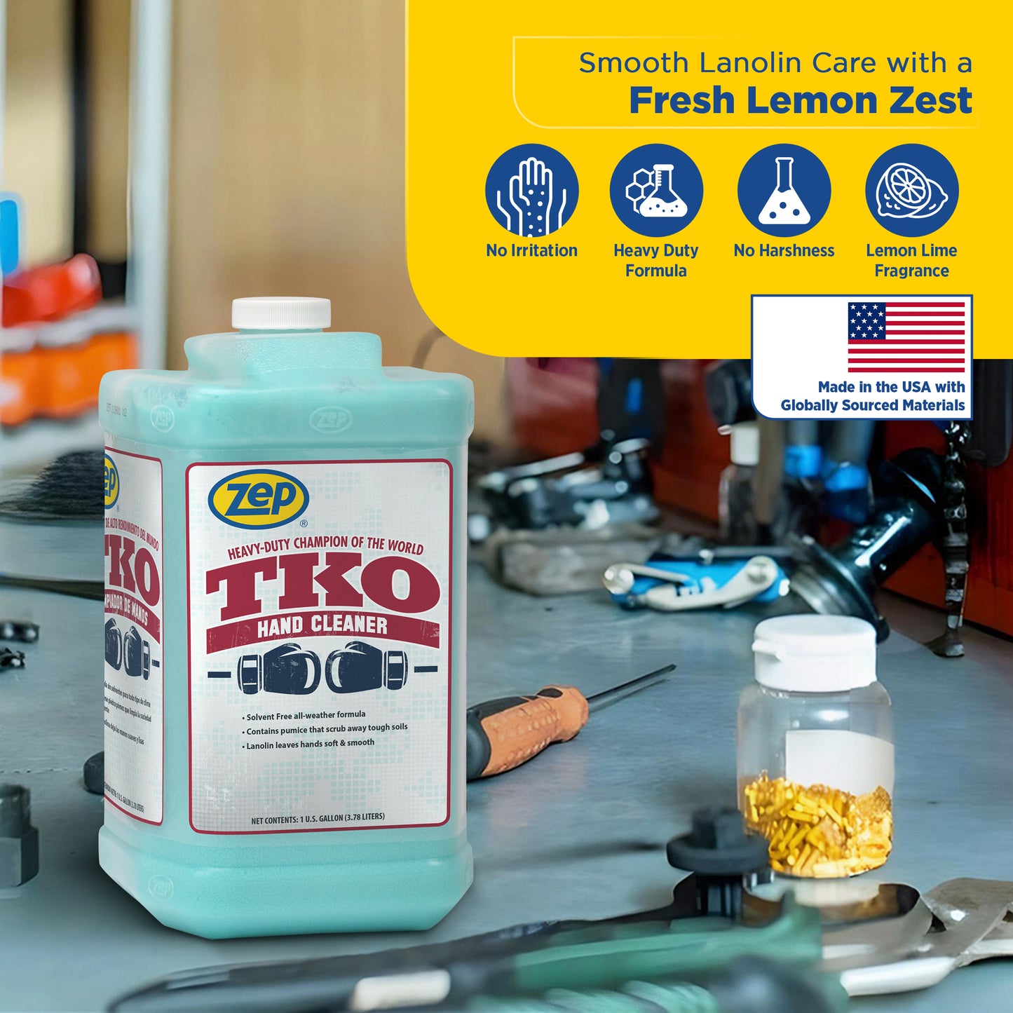 TKO Heavy-Duty Industrial Hand Cleaner & Dispenser Bundle - 1 Gallon