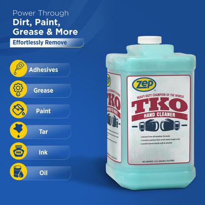 Zep TKO Head Cleaner Solvent-Free Formula Scrubs Away Tough Soils – 1 Gallon (Case of 2) with Zep One Gallon Industrial Pump Bundle