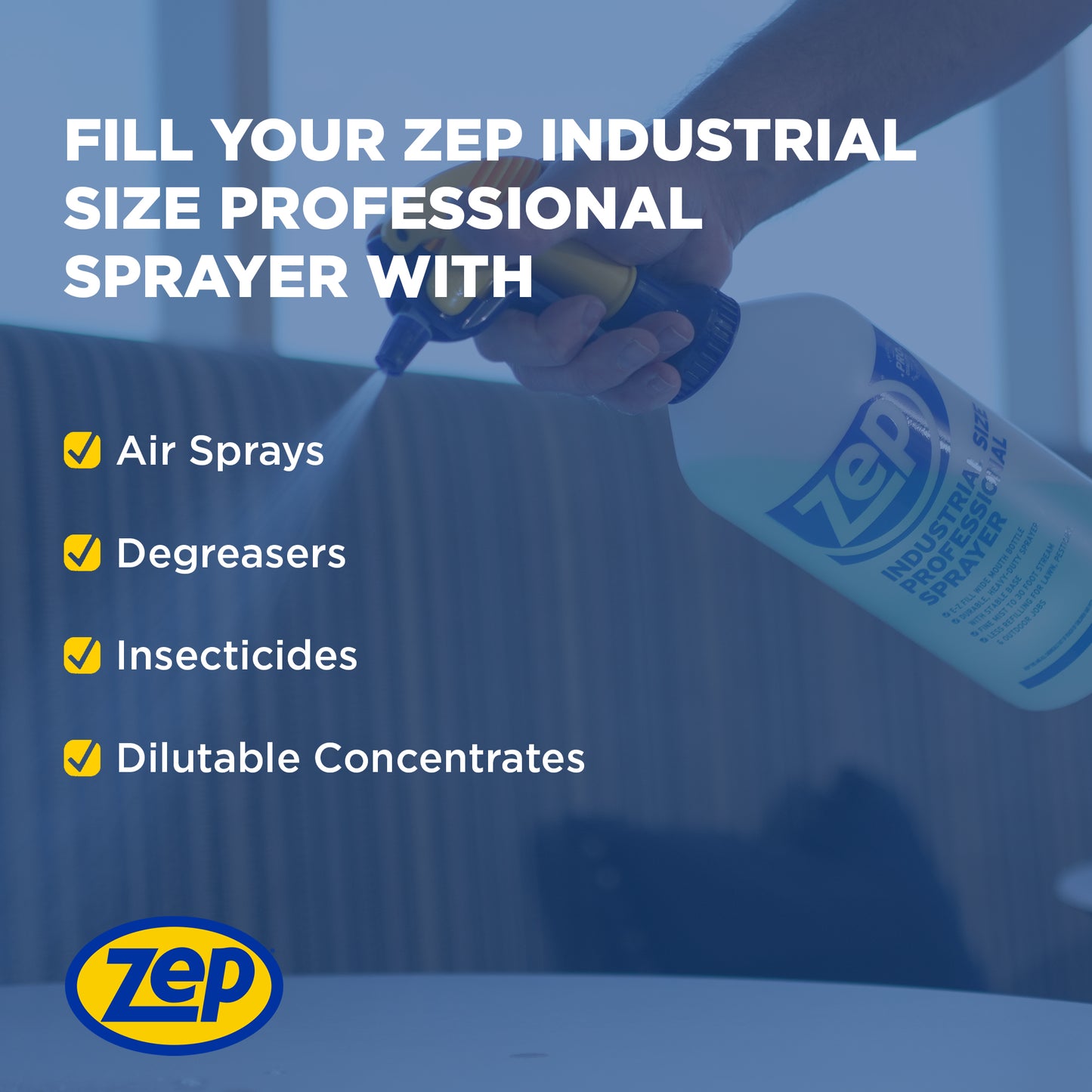 Zep Industrial Size Professional Sprayer – Large Capacity – 48 oz