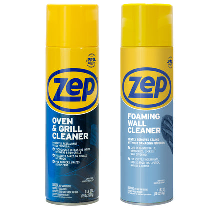 Zep Heavy-Duty Oven and Grill Cleaner 19 oz and Zep Foaming Wall Cleaner 18 oz