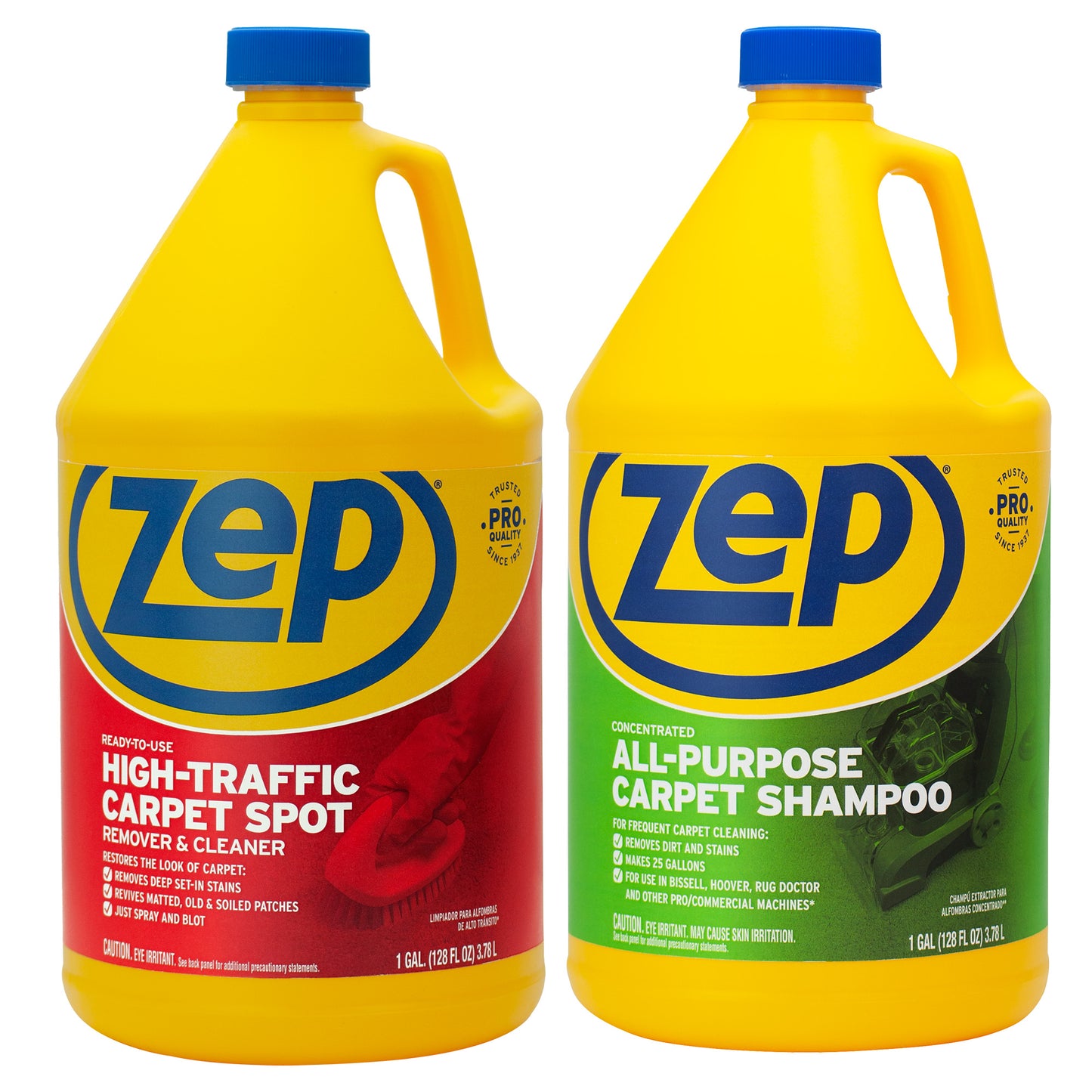 Zep Hi-Traffic Carpet Spot Remover & Cleaner 1 Gal and Zep All-Purpose Carpet Shampoo Concentrate 1 Gal