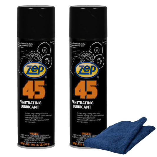 Zep 45 Penetrating Lubricant 17 oz and Blue Microfiber Rag