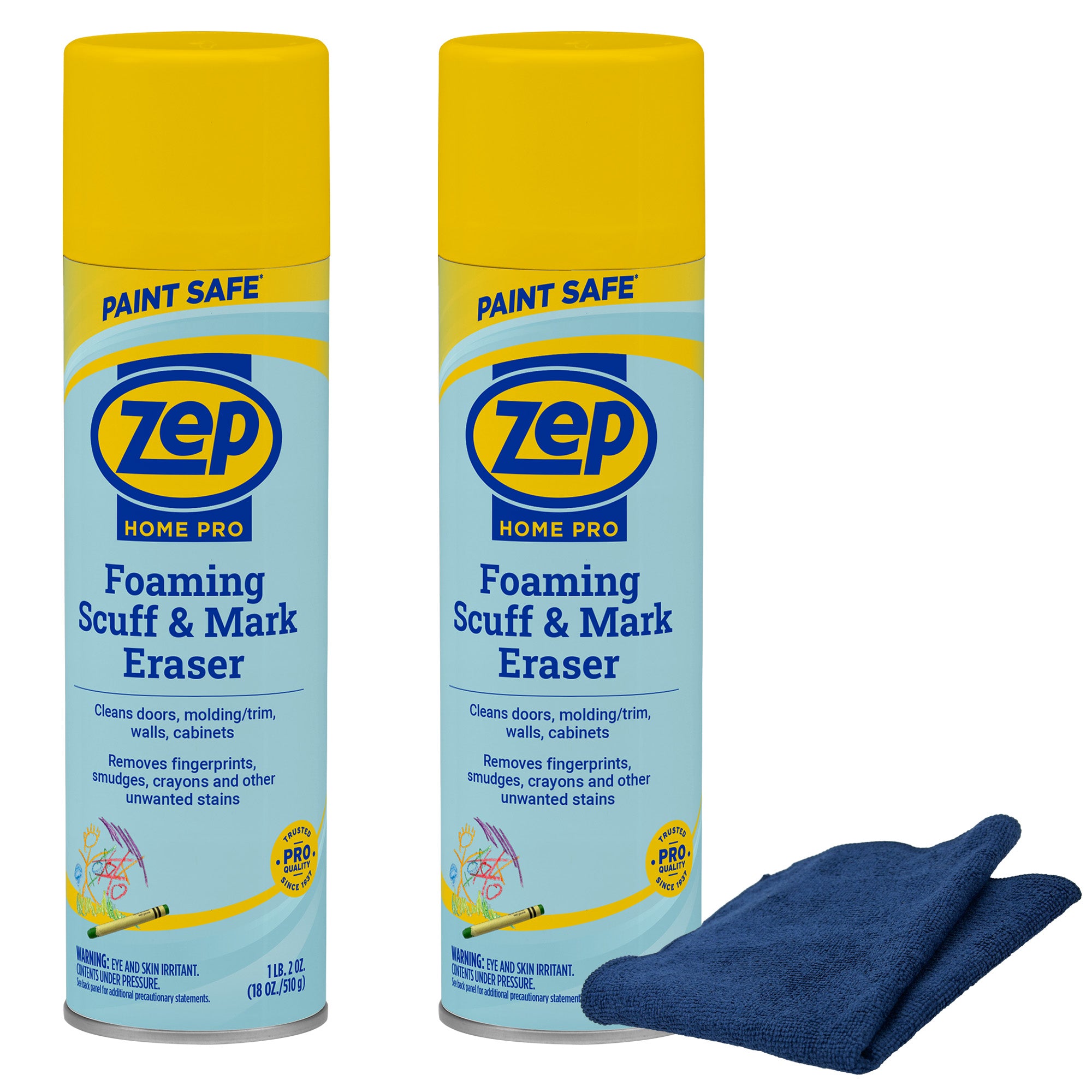 シーズラボ PROSHAPE Zep Home Pro Foaming Scuff & Mark Eraser 18 oz and Blue Microfiber
