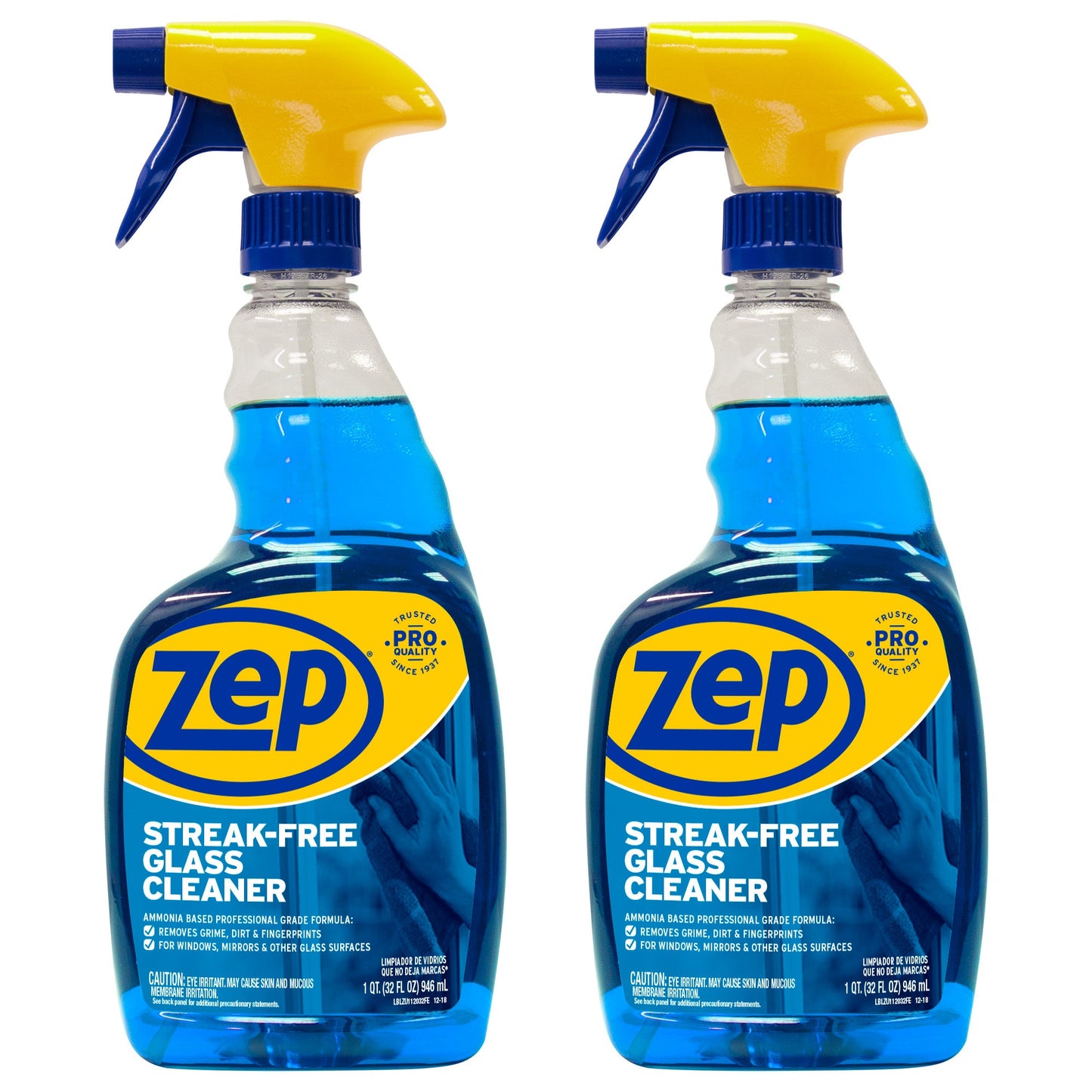 Zep Streak-Free Glass Cleaner – Ammonia-Based Formula – 32 oz