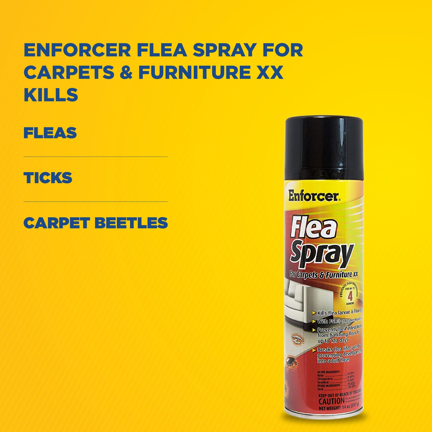 Enforcer Flea Spray for Carpets and Furniture - 14 oz.