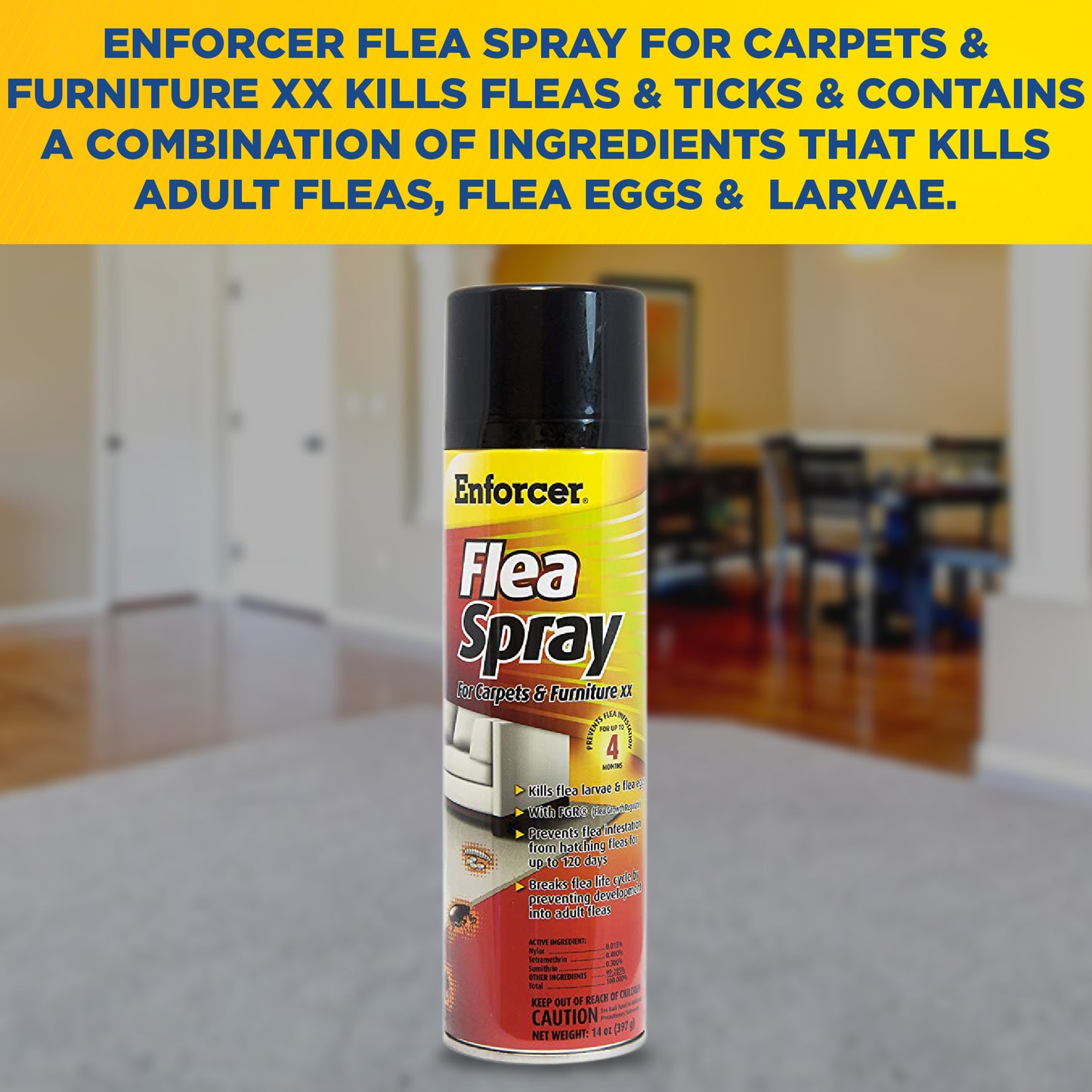 Enforcer Flea Spray for Carpets and Furniture - 14 oz.