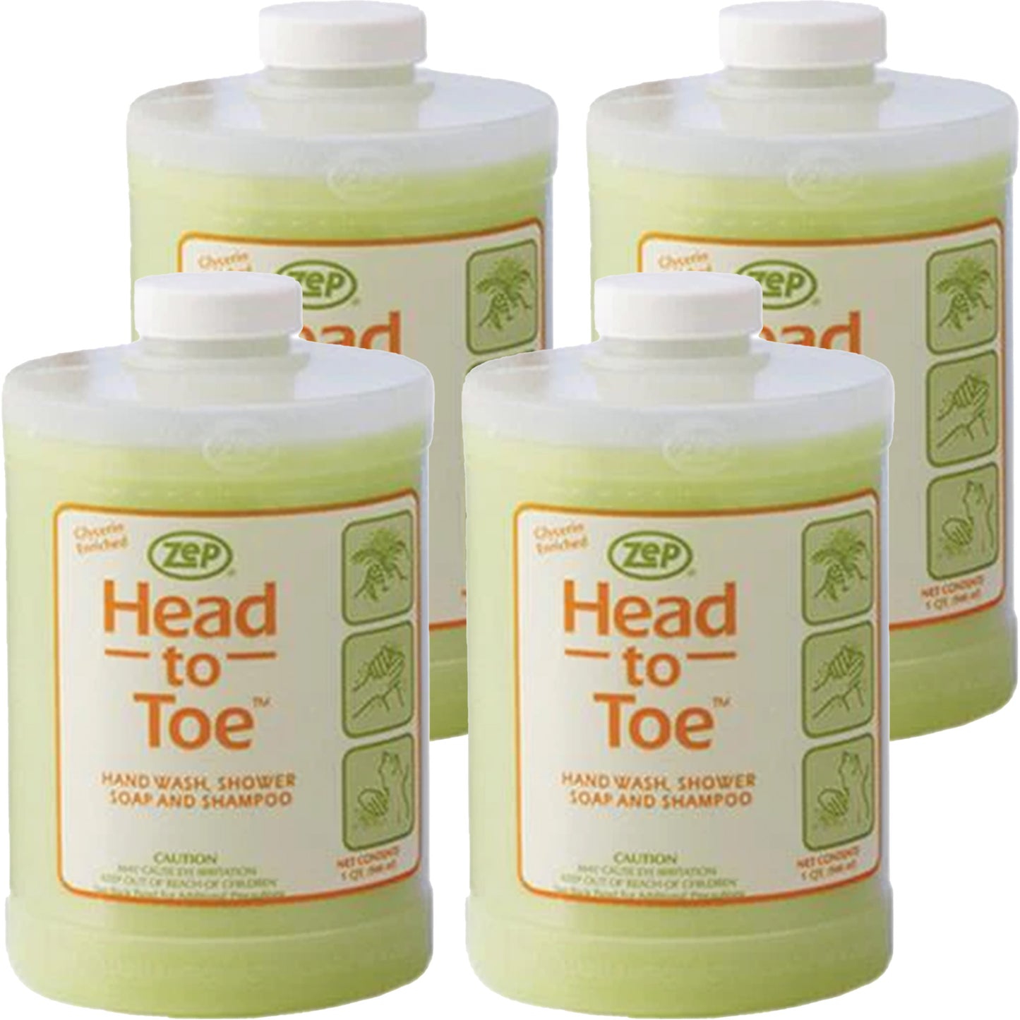 Zep Head-to-Toe - Hand Wash, Shower Soap, and Shampoo - 1 qt