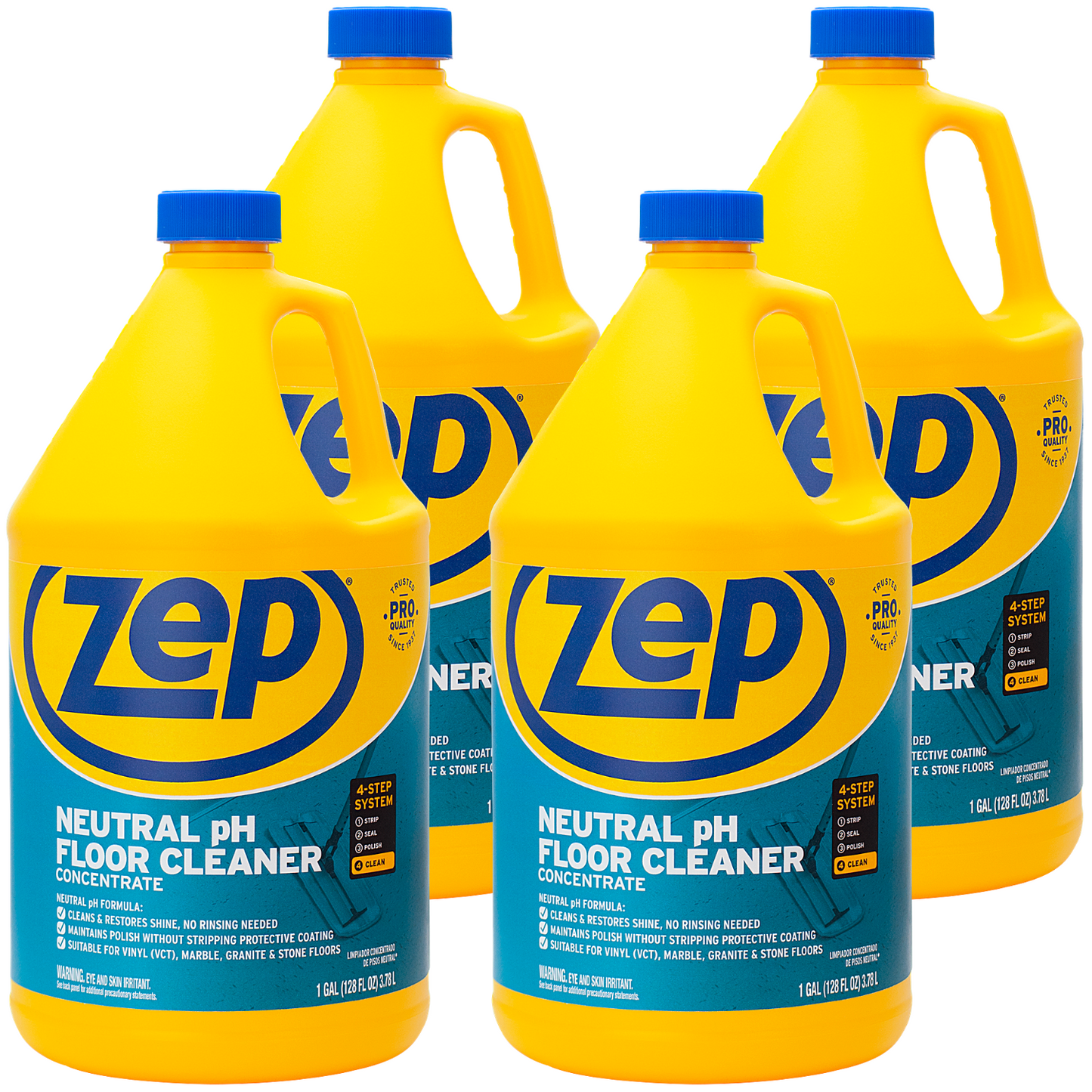 Zep Concentrated Neutral pH Floor Cleaner – Safe on Protective Finishes - 1 Gallon