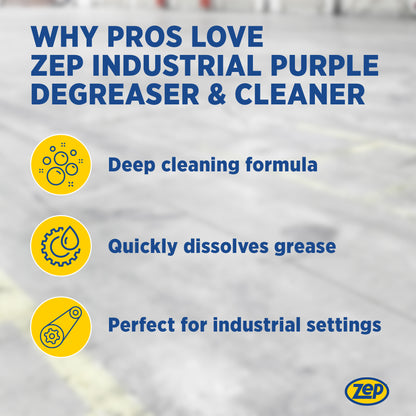 Zep Industrial Purple Cleaner and Degreaser – Engine Degreaser – 5 Gallon