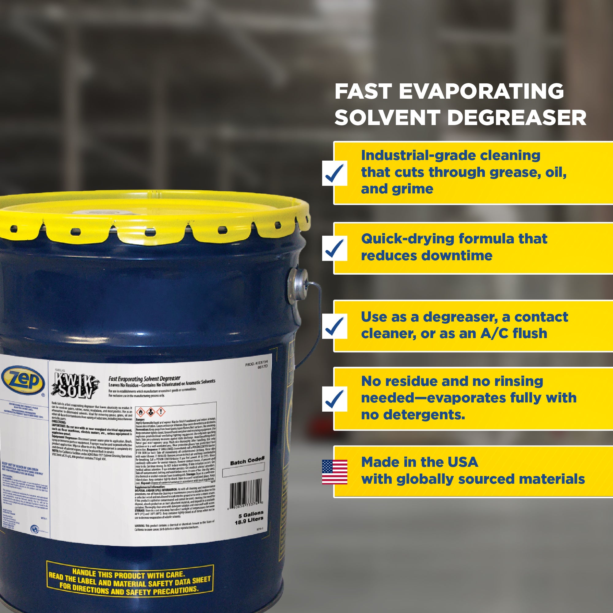 Zep Kwik-Solv Fast-Evaporating Solvent Degreaser – Evaporates