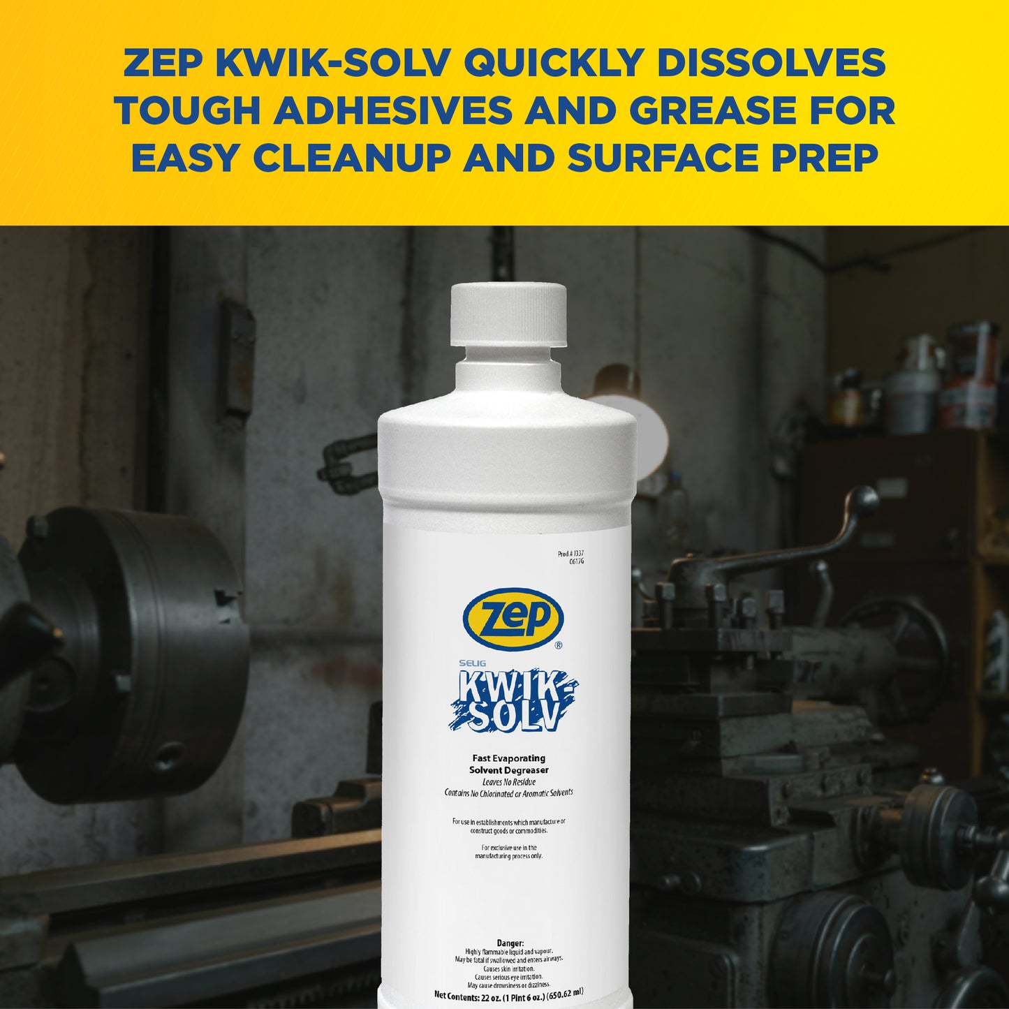 Zep Kwik-Solv Fast-Evaporating Solvent Degreaser – Evaporates Quickly – 22 oz.
