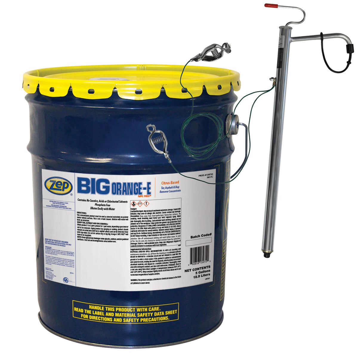 Zep Big Orange-E Tar, Asphalt & Bug Remover + Safety Pail Pump Bundle