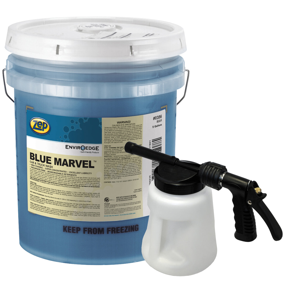 Zep Blue Marvel Car & Truck Wash + Model 481 Hydro Foamer Bundle — Professional Foam Wash System