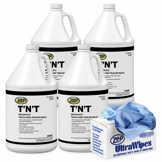 Zep T’N’T Truck & Trailer Wash + Ultra Wipes Shop Towels Bundle