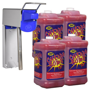 Cherry Bomb Industrial Hand Cleaner Gel & Dispenser Bundle - 1 Gallon