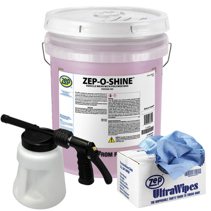 Zep-O-Shine Vehicle Wash & Wax + Hydro Foamer + Ultra Wipes Kit