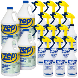 Zep Industrial Cleaner With Vinegar 1 Gal (Case of 4) and Zep Professional Sprayer Bottle (Case of 12) Bundle