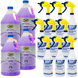 Zeptastic All-Purpose Cleaner and Degreaser With Lavender Scent 1 Gal (Case of 4) and Zep Professional Sprayer Bottle (Case of 9) Bundle