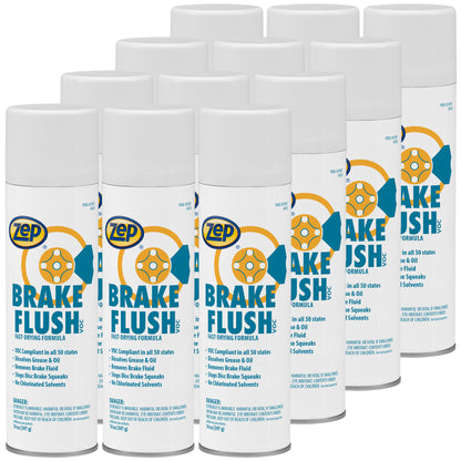 Zep Brake Flush Spray- 14 Oz - Fast Drying Brake Cleaner, Dissolves Grease and Oil, Removes Brake Fluid