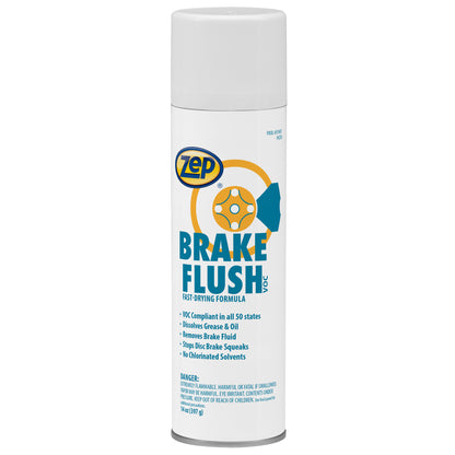 Zep Brake Flush Spray- 14 Oz - Fast Drying Brake Cleaner, Dissolves Grease and Oil, Removes Brake Fluid