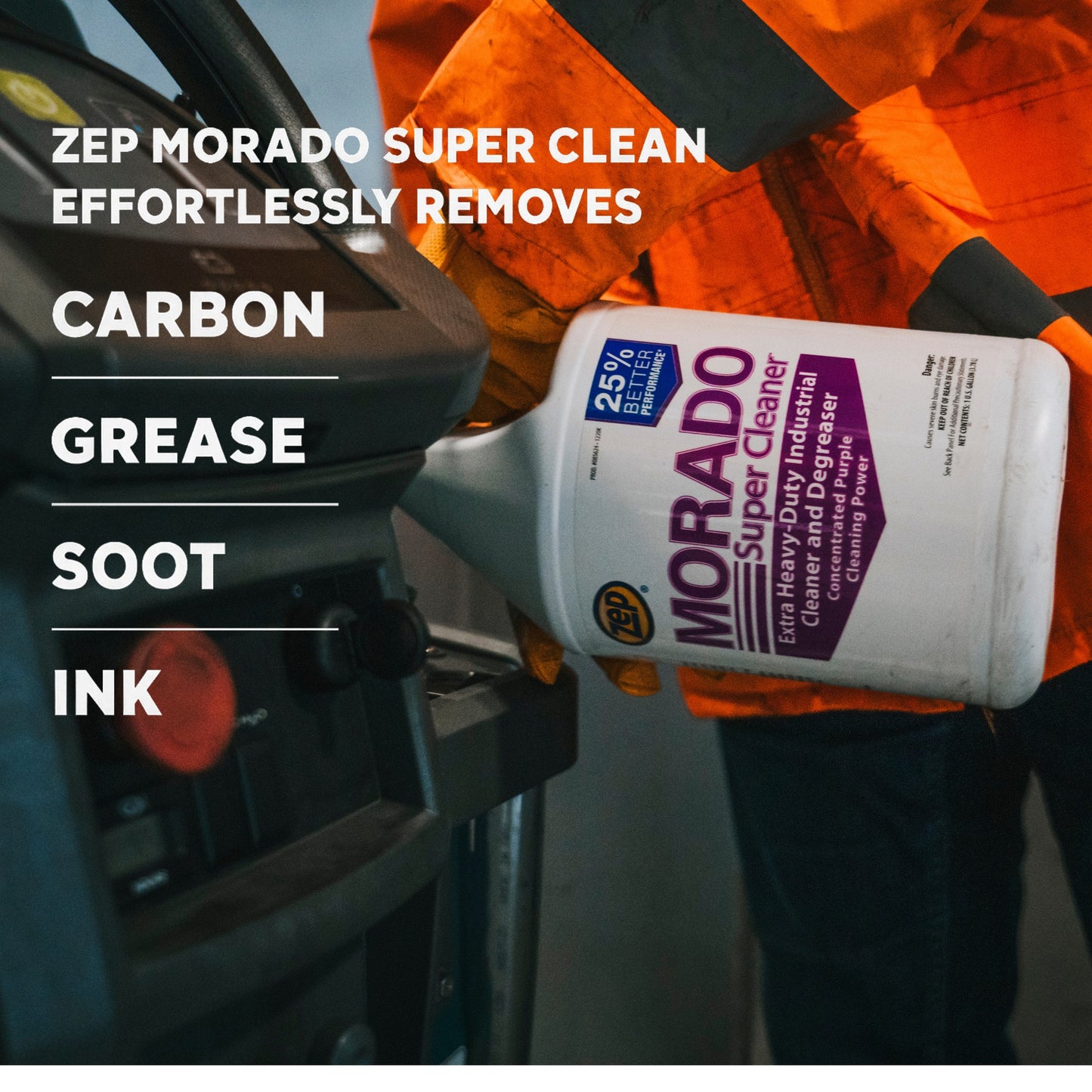Zep Morado Extra Heavy-Duty Industrial Cleaner and Degreaser – Quickly Removes Grease – 1 Gallon