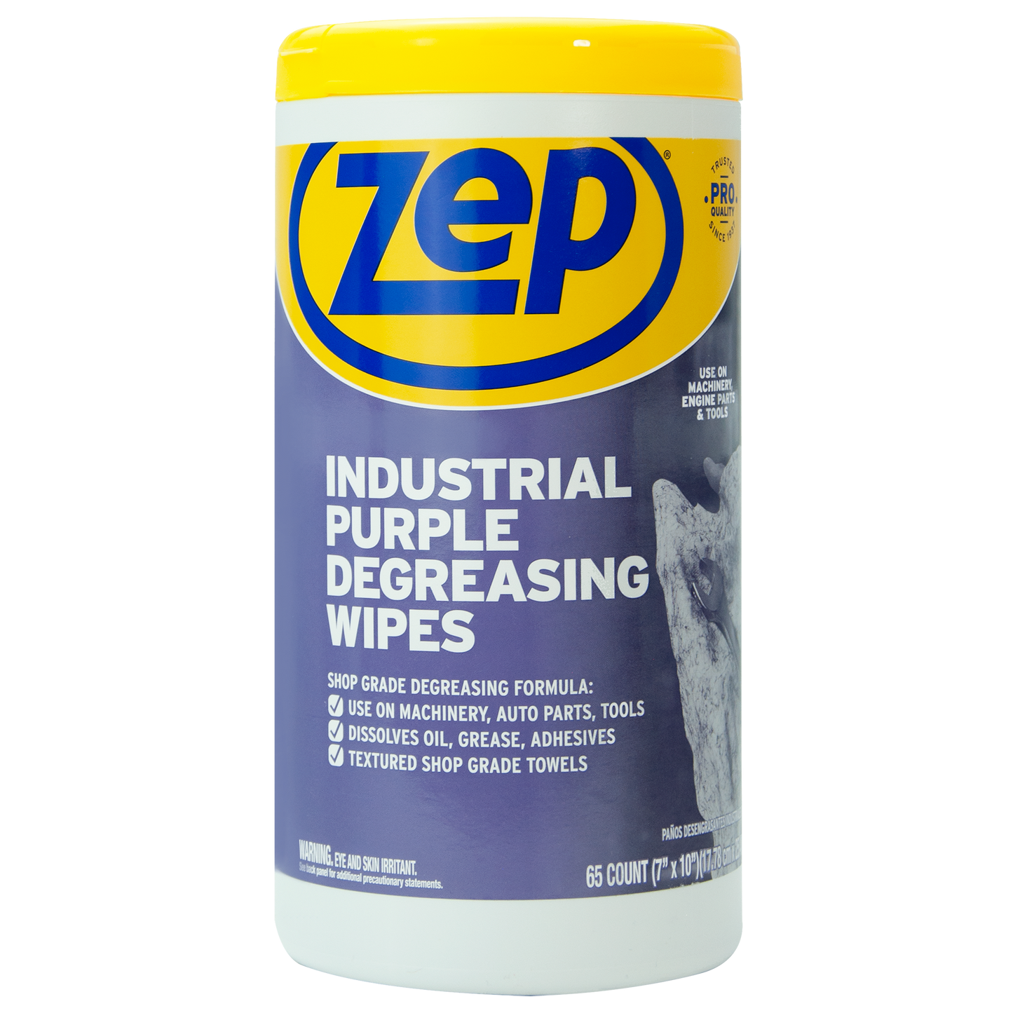 Industrial Purple Heavy-Duty Degreasing Wipes (65 Wipes per Canister)