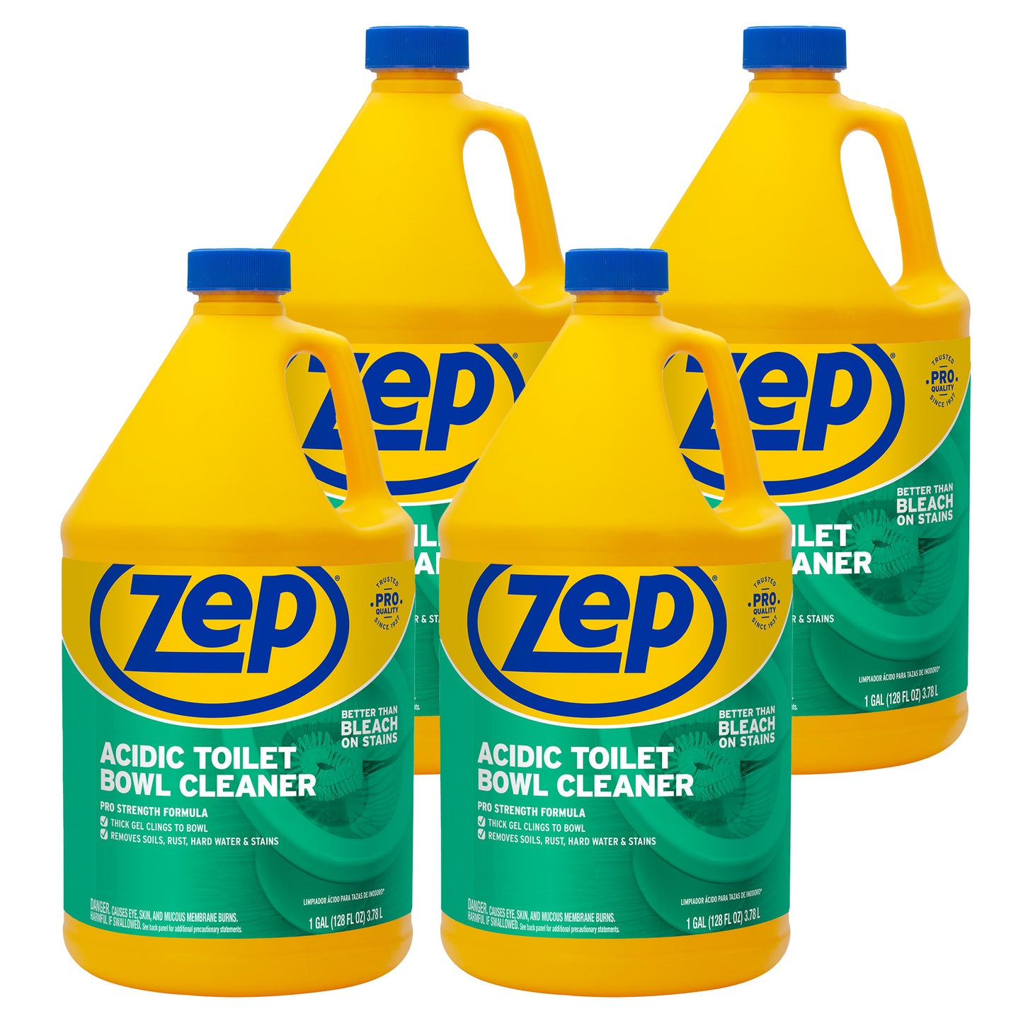 Zep Acidic Toilet Bowl Cleaner – Removes Hard Water Stains – 1 Gallon