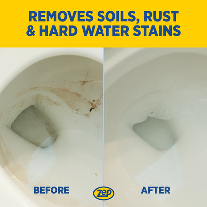 Zep Acidic Toilet Bowl Cleaner - Removes Hard Water Stains (Case of 4) with Zep Shower, Tub & Tile Cleaner – Eliminates Hard Water Stains (Case of 4) Bundle