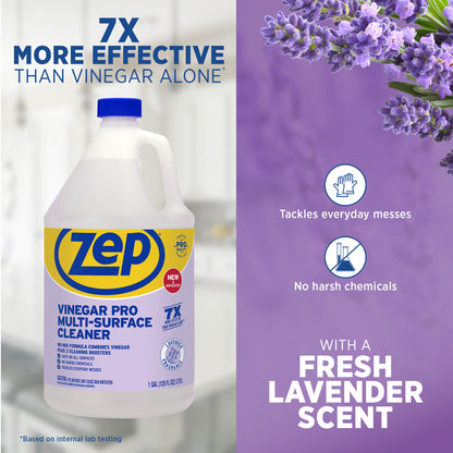 Zep Vinegar Pro Multi-Surface Cleaner – 7x More Effective than Vinegar Alone – 1 Gallon