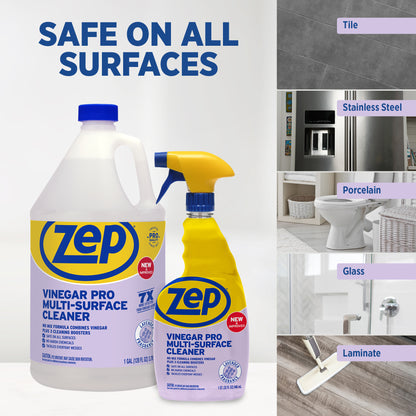 Zep Vinegar Pro Multi-Surface Cleaner – 7x More Effective than Vinegar Alone – 32 oz