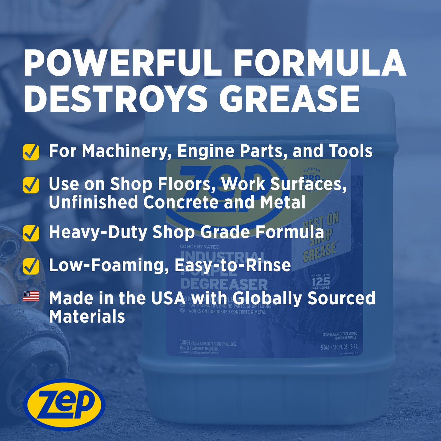 Zep Industrial Purple Cleaner and Degreaser – Engine Degreaser – 5 Gallon