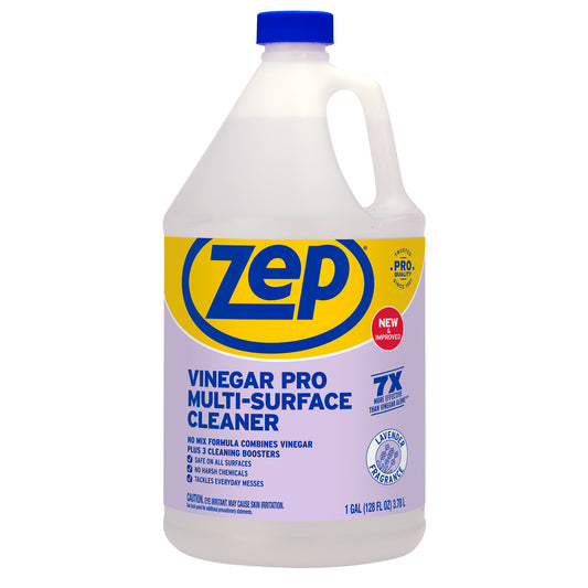 Zep Vinegar Pro Multi-Surface Cleaner – 7x More Effective than Vinegar Alone – 1 Gallon
